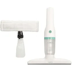Akku-Fenstersauger mit 28cm Abziehbreite, weiss grün, 12W – inkl. 350ml Sprühset mit Mikrofaserwischer für eine streifenfreie Fensterreinigung