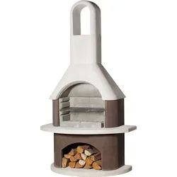 Grillkamin BUSCHBECK "Milano", braun (weiß, braun), B:110cm H:203cm T:65cm, Grills, BxTxH: 110x65x203 cm