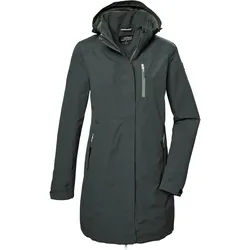 Parka KILLTEC "KOS 30 WMN PRK", Damen, Gr. 40, grün (dunkelgrün), Obermaterial: 100% Polyester.Futter: 100% Polyester, Jacken Parka, Funktionsparka: wasser- und winddicht, atmungsaktiv, abnehmbare Kapuze