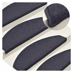 vidaXL Stufenmatte Stufenmatten 30 Stk. 65 x 24 x 4 cm Dunkelgrau und Blau Halbrund Groß, Rechteckig, Höhe: 4 mm blau|grau
