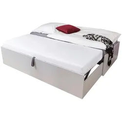 Venda Ausziehbett , Hellgrau , Holz, Metall , Höhe ca. 18 cm , 90-180x200 cm , Made in Germany, Dgm , individuelle Liegehärteeinstellung , Babymöbel & Kindermöbel, Kinderzimmer & Jugendzimmer, Kinderbetten, Kinderbetten & Jugendbetten