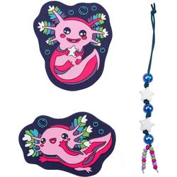 DerDieDas Schulzubehör Wechselbuttons 3er Set Neon Punkie