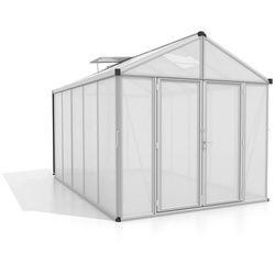 Xxxl Gewächshausbausatz , Alufarben , Metall, Kunststoff , 258x250x390.8 cm , Gartenzubehör, Garten- & Gewächshäuser