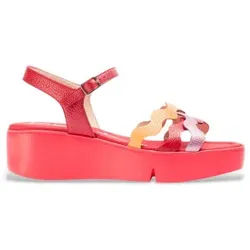 Wonders für Damen. B-7943 Andy rosa Ledersandalen (39), Rot, 3 bis 5 cm, Schnalle, Lässig
