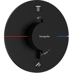 hansgrohe ShowerSelect Comfort S Thermostat Unterputz für 2 Verbraucher, Badarmaturen, mattschwarz