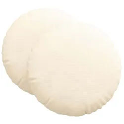 vidaXL Sitzauflage Sitzkissen 2 pcs Creme Ø 80 cm Cordstoff, (2 St)