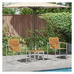 vidaXL Gartenliege, Sonnenliege 3 pcs Braun Massivholz Akazie