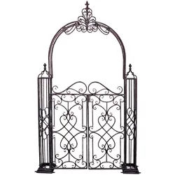 Gardenson Gartenpforte , Schwarz , Metall , 150x245x23.5 cm , Dekoration, Gartendeko