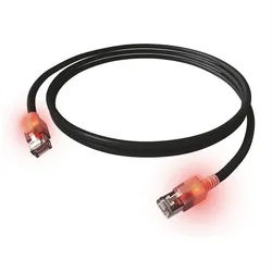 Easylan DualBoot LED Patchkabel RJ45 S/FTP Cat.6A (Class EA) LAN-Kabel, RJ-45 Männlich (Stecker), RJ-45 Männlich (Stecker) (300.0 cm), mit saCon Stecker, LSOH, CS1OSADAD0030 schwarz 1.3 cm x 1.4 cm x 300.0 cm