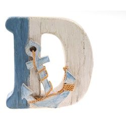 ELLUG Deko-Buchstaben Maritime 3D Alphabet-Dekobuchstaben in Holzoptik für Initialen, Namen, Lieblingswörter aus Kunsstein zum Stellen, H: 13-16cm, Dekoartikel Stehdekoration