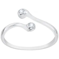 Order & Smile Schmuck Silberring Offener Ring Silber 925 mit Zirkonia silberfarben 57