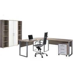 Büro Office Edition Set 3 Weiß/Sonoma Eiche