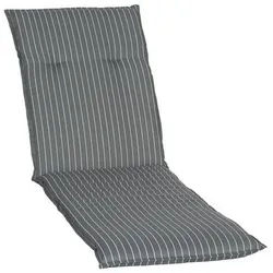 Gardenson Liegenauflage , Grau, Weiß , Textil , Streifen , Füllung: Schaumstoff, Fleece,Schaumstoff, Fleece , 60x6x193 cm , bügelfrei, formstabil, für den Außenbereich geeignet, wetterfest, mittels Bändern zu befestigen, mittels Gurtband zu befestigen , Gartenmöbel, Gartenpolster & Auflagen, Liegenauflagen