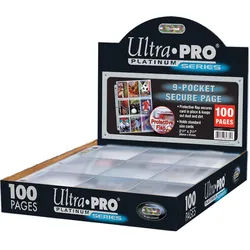 100x Ultra Pro Secure Platinum Pages 9-Pocket Seiten (3 Hole)