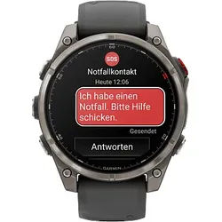 GARMIN fenix 8 Pro, 47 mm AMOLED Smartwatch Silikon, 22 mm, Graphit/Schwarz
