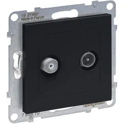 Legrand 765470 SEANO Einzeldose TV-SAT, 2 Kabeln, Sternverkabelung HD-TV, Anschlussdämpfung: 1.5 dB, anthrazit lackiert
