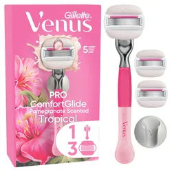 Gillette Venus - Damennassrasierer 'Comfortglide Tropical' + 3 Ersatzklingen Duschhalterung Sonstige 1 St Frauen