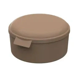 Lunchbox ToGo, rund, Wiederverwendbare und recycelbare Essensbox, 1 Stück, Farbe: braun