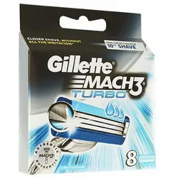 Gillette Rasierklingen Mach3 Turbo Ersatzklingen 8 Stück für Männer