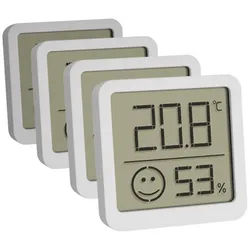 TFA Dostmann Digitales Thermo-Hygrometer, 4er Set Wetterstation