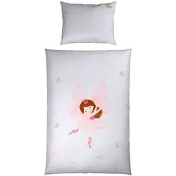 Patinio Babybettwäsche , Weiß, Pink , Textil , Prinzessin , 100x135 cm , Bsci, DIN EN ISO 50001, DIN EN ISO 9001, Oeko-Tex® Standard 100, Organic Content Standard (Ocs) 100, Oeko-Tex® Made IN Green , pflegeleicht, atmungsaktiv, samtiger Griff, 100% feinster Baumwollsatin mit Seiden-Finish , Schlafen, Babytextil-Kollektionen