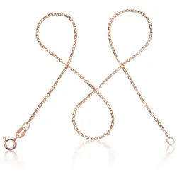 modabilé Kette ohne Anhänger Ankerkette DELICATE Roségold, Halskette Rosé Vergoldet 1,55mm, 38cm, Halsschmuck Sterling Silber 925 rosa 38cm