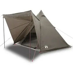 vidaXL Kuppelzelt 6-Person Campingzelt Tipi Familienzelt 6 Personen Braun Wasserdicht braun