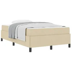 vidaXL Bett Boxspringbett Creme 120 x 200 cm Stoff (1-tlg)