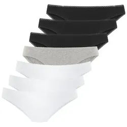 Vivance Brasilslip (7er-Pack) mit feiner Spitzeneinfassung und aus weicher Baumwollqualität grau|schwarz 32/34