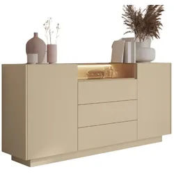 Compleo Sideboard mit 3 Schubladen, Kommode modern ideal für ein kleines Zimmer beige