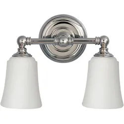 Elstead Lighting Badezimmer-Wandleuchte , Chromfarben , Metall, Glas , 33x24.8x15.2 cm , Grüner Punkt, RoHS , LED-Leuchtmittel austauschbar , Lampen & Leuchten, Innenbeleuchtung, Wandleuchten, Spiegelleuchten