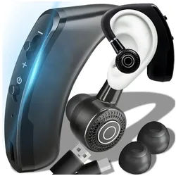 Retoo Bluetooth Headset In Ear-Ohrbügel EinOhr Freisprecheinrichtung Auto Bluetooth-Kopfhörer (Ultraleichtes Bluetooth 4.1 Handy Headset mit Mikrofon) schwarz