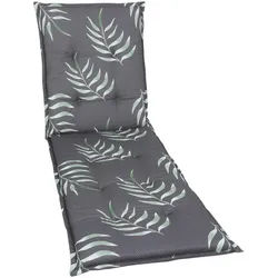 Xxxl Liegenauflage , Anthrazit , Textil , Blätter , Füllung: Schaumstoff, Vlies , 60x7x190 cm , Oeko-Tex® Standard 100 , pflegeleicht, hochwertige Qualität, langlebig, für den Außenbereich geeignet, mittels Bändern zu befestigen, mittels Gurtband zu befestigen , Gartenmöbel, Gartenpolster & Auflagen, Liegenauflagen