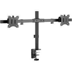 Goobay Doppel-Monitorhalterung Fix - Monitorhalter für 2 Monitore zwischen 17 und 32 Zoll (43-81 cm) bis 9 kg