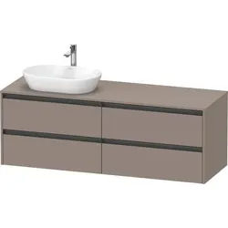 Duravit Ketho.2 Konsolenwaschtischunterbau wandhängend Basalt Matt 1600x550x568 mm - K24899L43430000 K24899L43430000