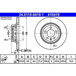 Bremsscheibe ATE 24.0110-0419.1, 1 Stück