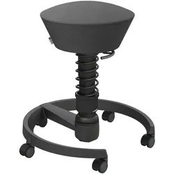 Aeris Bürohocker , Schwarz, Schieferfarben , Metall, Textil , Rollen, C-Form, rund , 55x45.66x55 cm , Made in Germany, Oeko-Tex® Standard 100, AGR-geprüft , Büromöbel, Bürostühle, Bürohocker