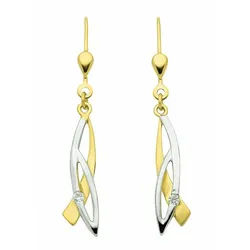 Adelia ́s Paar Ohrhänger Damen Goldschmuck, 333 Gold mit Zirkonia Goldschmuck für Damen goldfarben