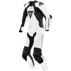 Dainese Laguna Seca 5 1-Teiler Perforierte Motorrad Lederkombi, schwarz-weiss, Größe 46