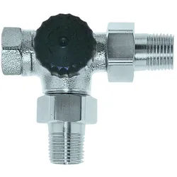 IMI Heimeier Thermostat-Dreiwege-Ventilunterteil mit Schraubnippel, Anschluss links, vernickelt 4151-02.000