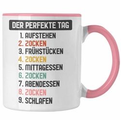 Trendation Tasse Trendation - Zocker Gamer Tasse mit Spruch Geschenk Junge Jungs Gaming Kaffeetasse Der Perfekte Tag rosa