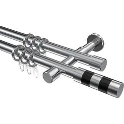GARDINENSTANGE Prestige Mavell 320 cm (geteilt in 2 x 160 cm), 2-läufig, 20 mm Ø Chrom