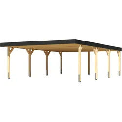 Karibu Carport Doppelcarport Leimholz 1/2 ohne Rundbögen 558 x 813 cm (Doppelcarport Leimholz 2)