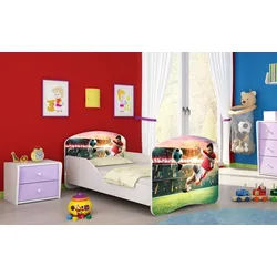 Luxusbetten24 Kinderbett Milena, mit verschiedenen Mustern 80 cm x 180 cm x 90 cm