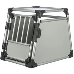 TRIXIE Transportbox Aluminium silber/hellgrau Transportbox Größe M (55 x 78 x 62 cm)