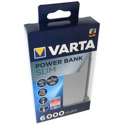 Varta Power Bank Slim silber 6000mAh, inklusive Micro USB-Ladekabel