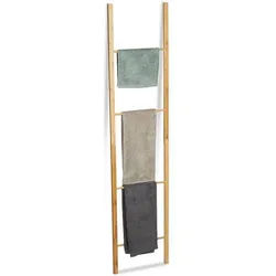 relaxdays Handtuchleiter Bambus klappbar 180 x 42 x 2 cm braun
