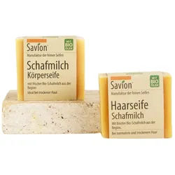 Savion Schafmilch K√∂rper- und Haarseifen 2er Set Seife 165 g Unisex
