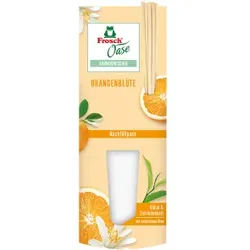 Frosch Oase Raumerfrischer, NFP 90 ml, Nachfüllpack = 1 x 90 ml Beutel + 5 Rattanstäbchen, Orangenblüte