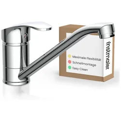 instmaier Spültischarmatur Vera Wasserhahn für Küche, Einhebelmischer Chrom mit leichtgängiger Keramikkartusche, Hochdruckarmatur silberfarben